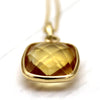 18k Solid Yellow Gold Citrine Necklace Pendant