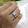 2 Ct Princess Cut Two Tone Filigree Simulated Diamond Ring