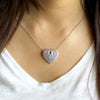 Tanzanite Halo Heart Necklace Pendant