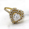 Heart Double Halo Simulated Diamond Engagement Ring 14kt Yellow Gold