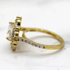 Heart Double Halo Simulated Diamond Engagement Ring 14kt Yellow Gold