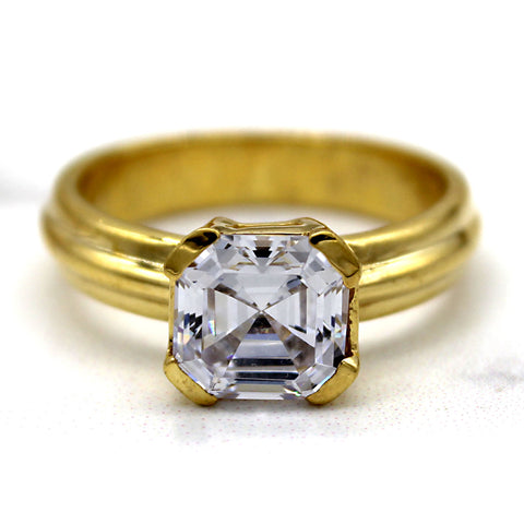 Asscher Cut Simulated Diamond Men's Statement Ring