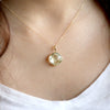 Natural Green Amethyst Fine Necklace Pendant 18k Yellow Gold