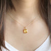 18k Solid Yellow Gold Citrine Necklace Pendant