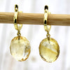 Natural Carved Citrine Dangle Drop Fine Earrings