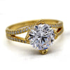 3 Ct Round Simulated Diamond Engagement Ring 14kt Yellow Gold
