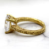 Asscher Cut Simulated Diamond Designer Engagement Ring 14kt Yellow Gold