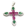Natural Ruby & Emerald Religious Pendant