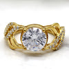 2 Ct Solitaire With Accents Simulated Diamond Engagement Ring 14kt Yellow Gold