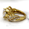 2 Ct Solitaire With Accents Simulated Diamond Engagement Ring 14kt Yellow Gold