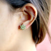 Flower Cluster Stud Natural Peridot Fine Earring