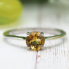 Yellow Citrine Round Shape Stackable Ring