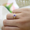 Natural Amethyst Oval Cut Fine Ring