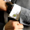 Emerald Cut Lime Quartz Cufflinks