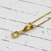 Green Peridot & Diamond 18k Solid Gold Pendant