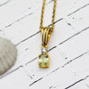 Green Peridot & Diamond 18k Solid Gold Pendant
