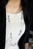 Women's Fashion Blue Chalcedony and Lemon Quartz Long Necklace