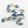 Women's Fashion Blue Chalcedony and Lemon Quartz Long Necklace