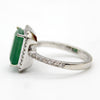 Natural Emerald & Diamond Halo Wedding Fine Ring
