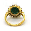 14k Solid Yellow Gold Natural Emerald Fine Diamond Ring