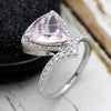 3 CT Trillion Morganite Diamond Engagement Ring