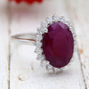 Natural Ruby 6 CT Oval Halo Ring