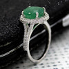 Natural Oval 3.5 CT Emerald Halo May Birthstone Ring
