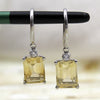 5 TCW Natural Emerald Cut Citrine Dangle Drop Fine Earrings