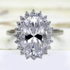 5 CT Diamond Oval Halo Engagement Ring