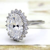 5 CT Diamond Oval Halo Engagement Ring
