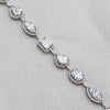 Tennis Luxury Pear Emerald Marquise Shape Silver Bracelet For Women