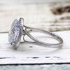 Asymmetric Halo Diamond Engagement Ring
