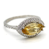 Natural Citrine Marquise Double Halo Engagement Ring