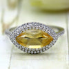 Natural Citrine Marquise Double Halo Engagement Ring