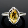 Natural Citrine Marquise Halo Engagement Ring