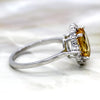 Natural Citrine Oval Halo Engagement Ring