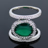 Natural Green Jade Double Row Fine Ring