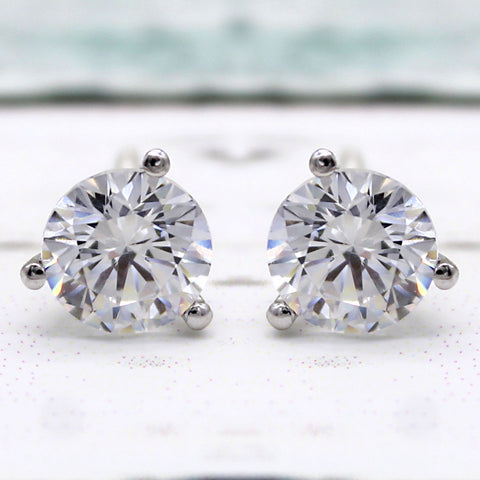 Round Cut Classic Solitaire Swarovski High Quality Stud Earrings