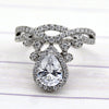 0.90 CT Pear Halo Real Diamond Crown 14kt Solid White Gold GIA Certified Ring