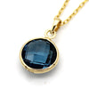 Natural London Blue Topaz Pendant 18k Solid Yellow Gold