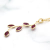 Natural Marquise Ruby leaf Pendant 18k Solid Yellow Gold