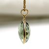 Natural Green Amethyst Pendant 18k Solid Yellow Gold