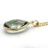 Natural Green Amethyst Pendant 18k Solid Yellow Gold
