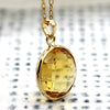 Citrine Pendant Necklace 18k Solid Yellow Gold