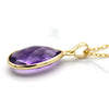 Natural Amethyst Pear Pendant 18k Solid Yellow Gold