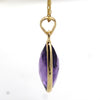 Natural Amethyst Pear Pendant 18k Solid Yellow Gold