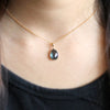 Natural London Blue Topaz Pear Pendant 18k Solid Yellow Gold