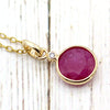 Natural Ruby Diamond Pendant 18k Solid Yellow Gold