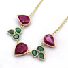 Emerald Ruby Tear Drop Minimalist Necklace