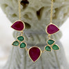 Emerald Ruby Tear Drop Minimalist Necklace